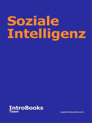 cover image of Soziale Intelligenz
